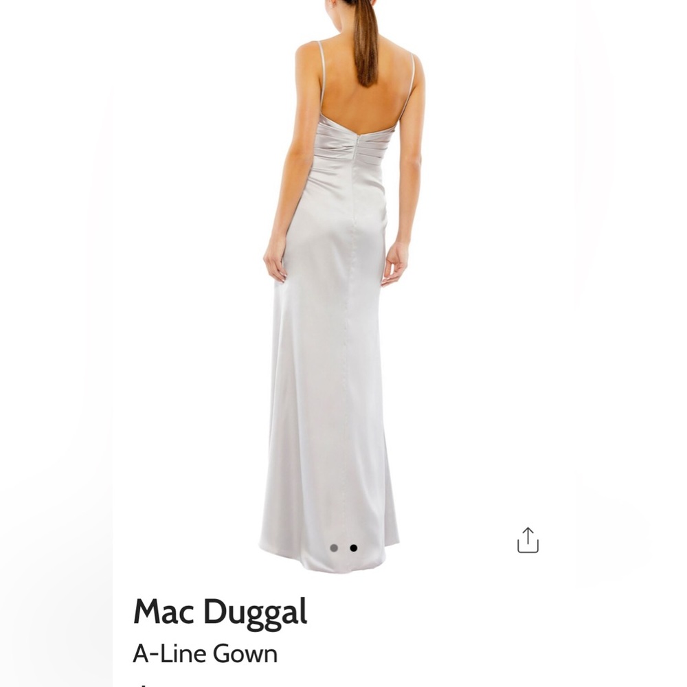 Mac Duggal Platinum strapped Gown for Weddings - Picture 3 of 11